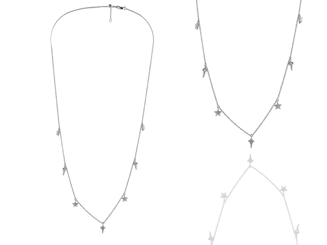 Collier 18kt Weißgold 3,4g Diamanten 0,26ct 