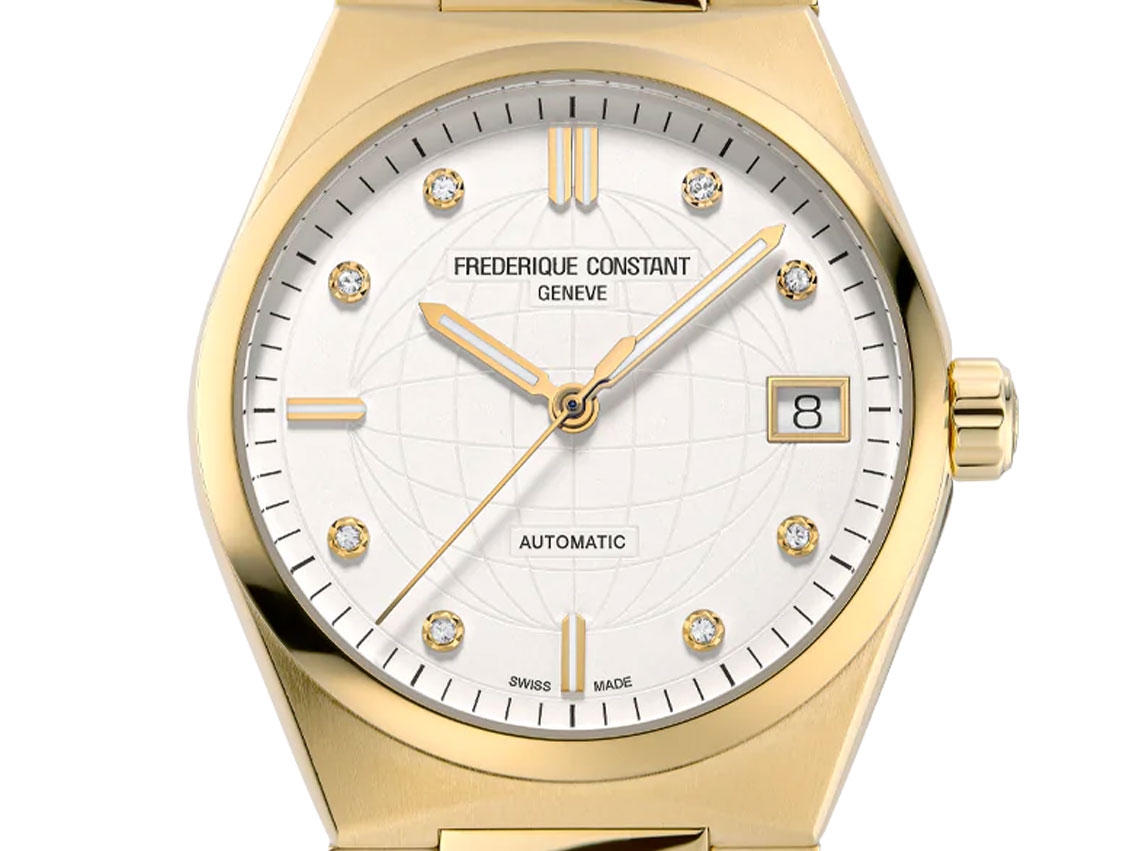 Frederique Constant Highlife Ladies Gelbgold vergoldet Diamanten Automatik Armband Gelbgold vergoldet 34mm Box&Pap. Full Set Neu