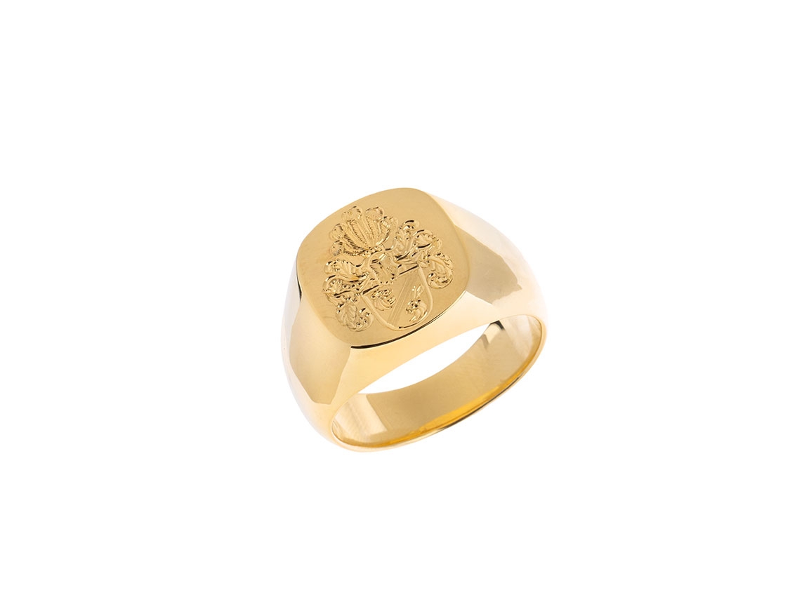 Siegelring Wappenring 18kt Gelbgold 28,9g