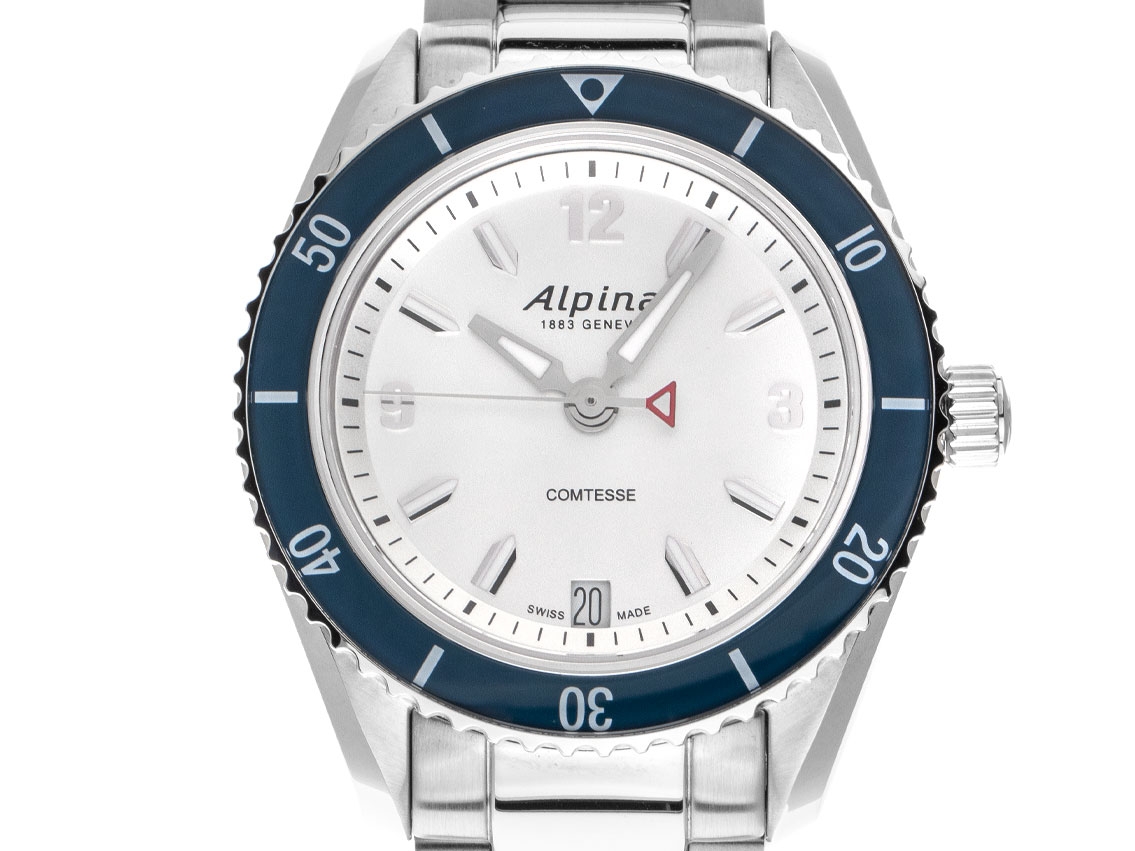 Alpina Comtesse Lady Stahl Quarz Armband Stahl 36,5mm Ref.AL-240S3NC6B Box&Pap. Full Set Neu