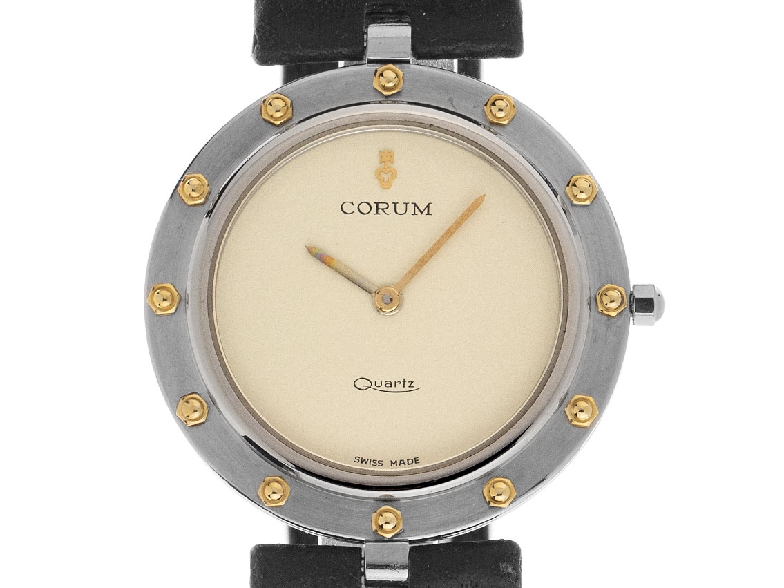 Corum Clipper Club - Stahl / Gelbgold - Armand Leder - 32mm - gut 