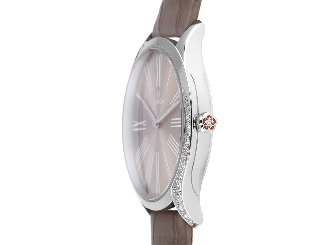 Omega De Ville Tresor Diamanten - Edelstahl - Armand Leder - 39mm 