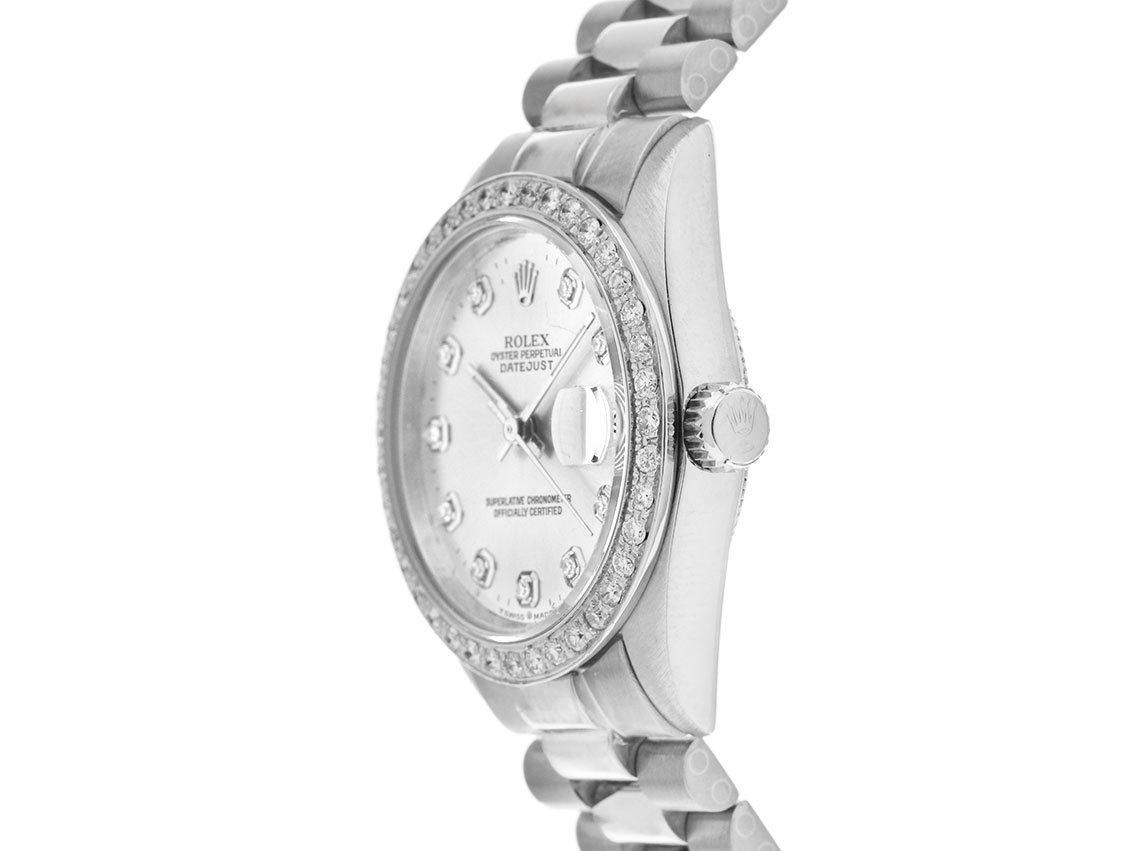 Rolex Datejust Medium 18kt Weißgold Diamanten - 18kt Weißgold  