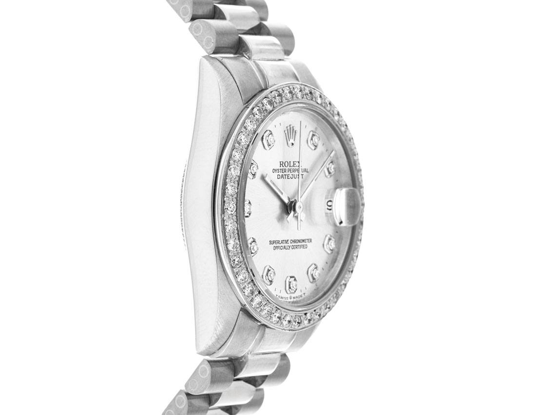 Rolex Datejust Medium 18kt Weißgold Diamanten - 18kt Weißgold 