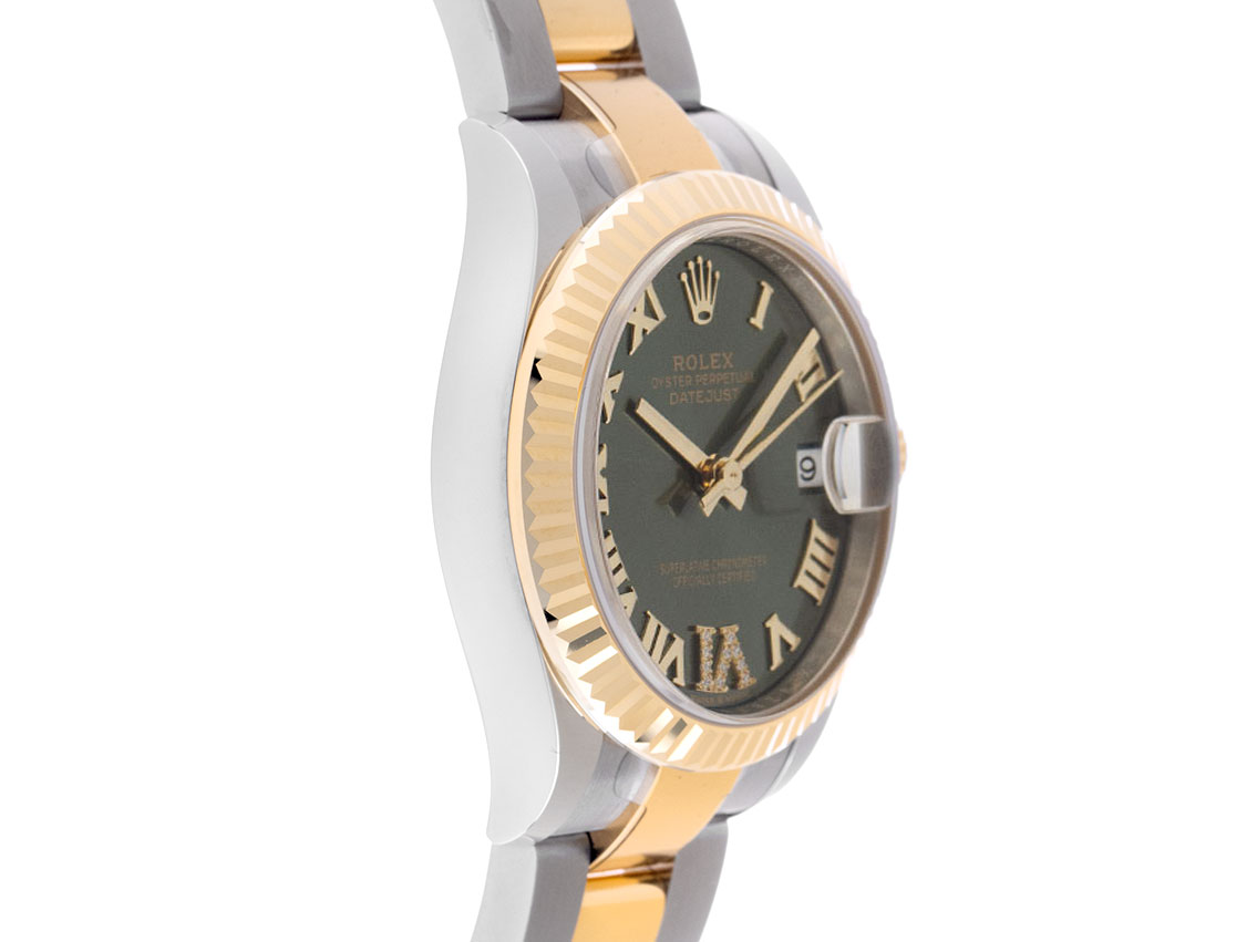 Rolex Datejust Green Dial Diamanten - Stahl / Gelbgold - Armand  