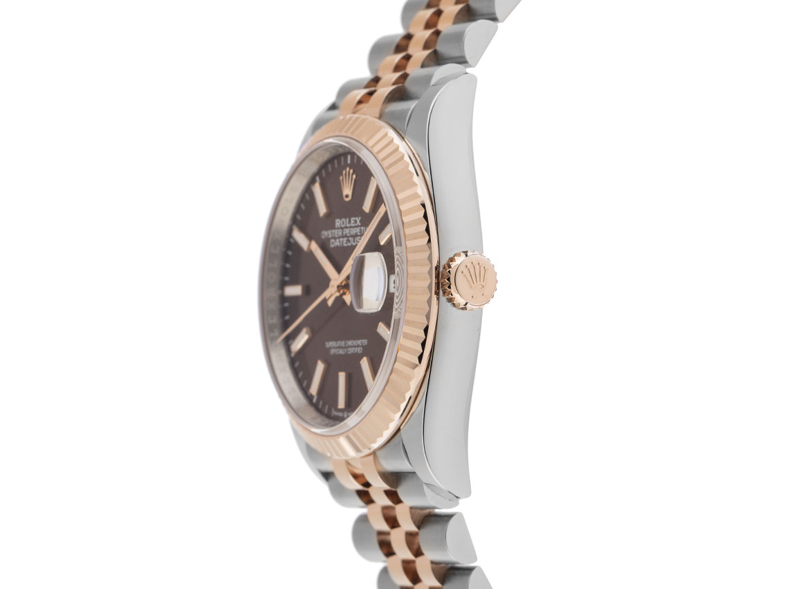 Rolex Datejust Schokobraun - Stahl / Roségold - Armand Stahl 