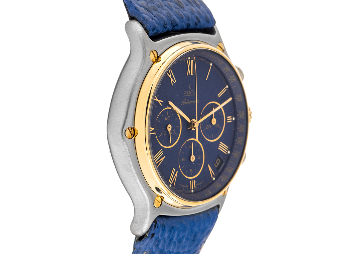Ebel 1911 Chronograph - steel/gold - Bracelet Leder Faltschließe 