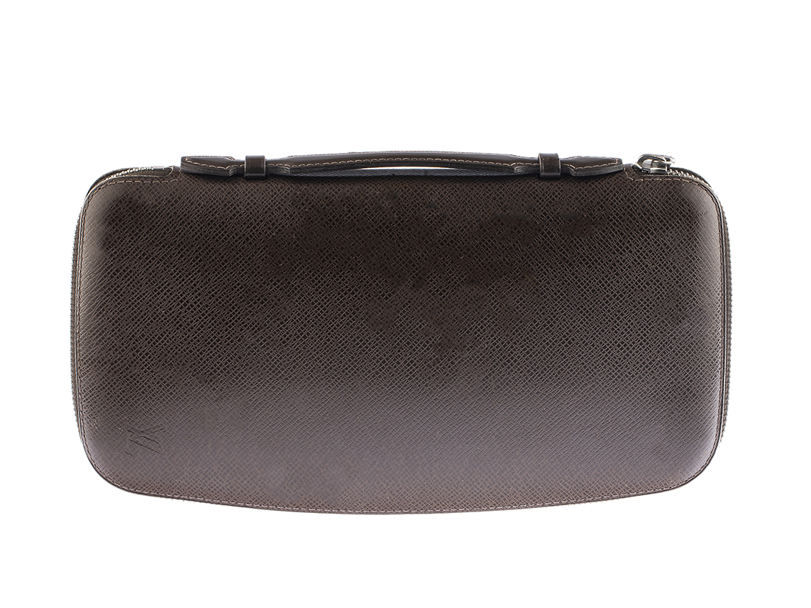 Louis Vuitton Dokumente -Reisetasche Leder braun sehr gut Vintage 