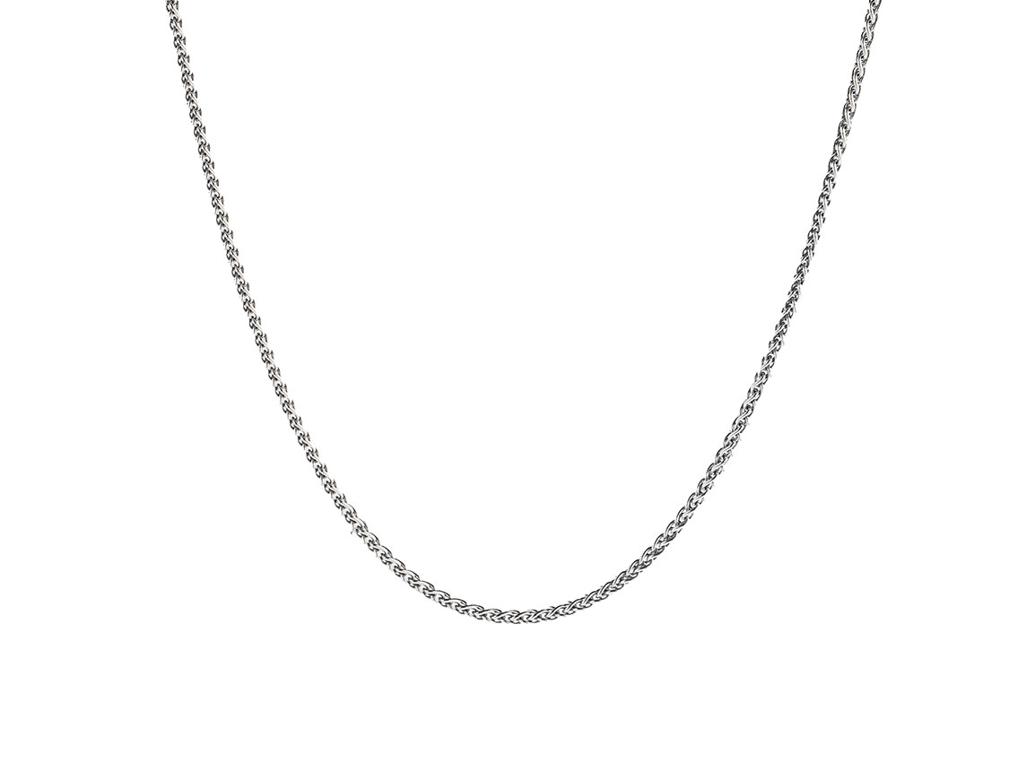 Halskette Zopfkette 18kt Weißgold 4,3g 440mm