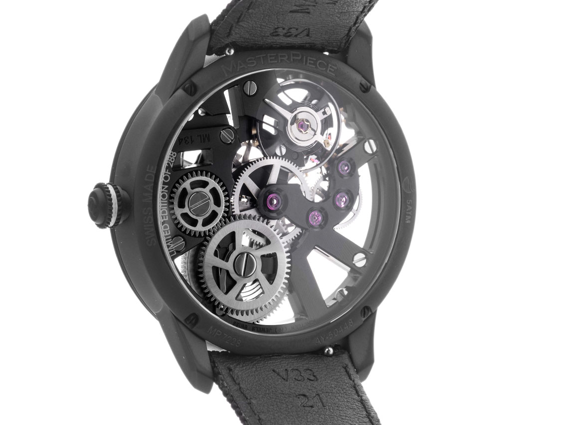 Maurice Lacroix Masterpice Skeleton Label Noir - steel DLC black  