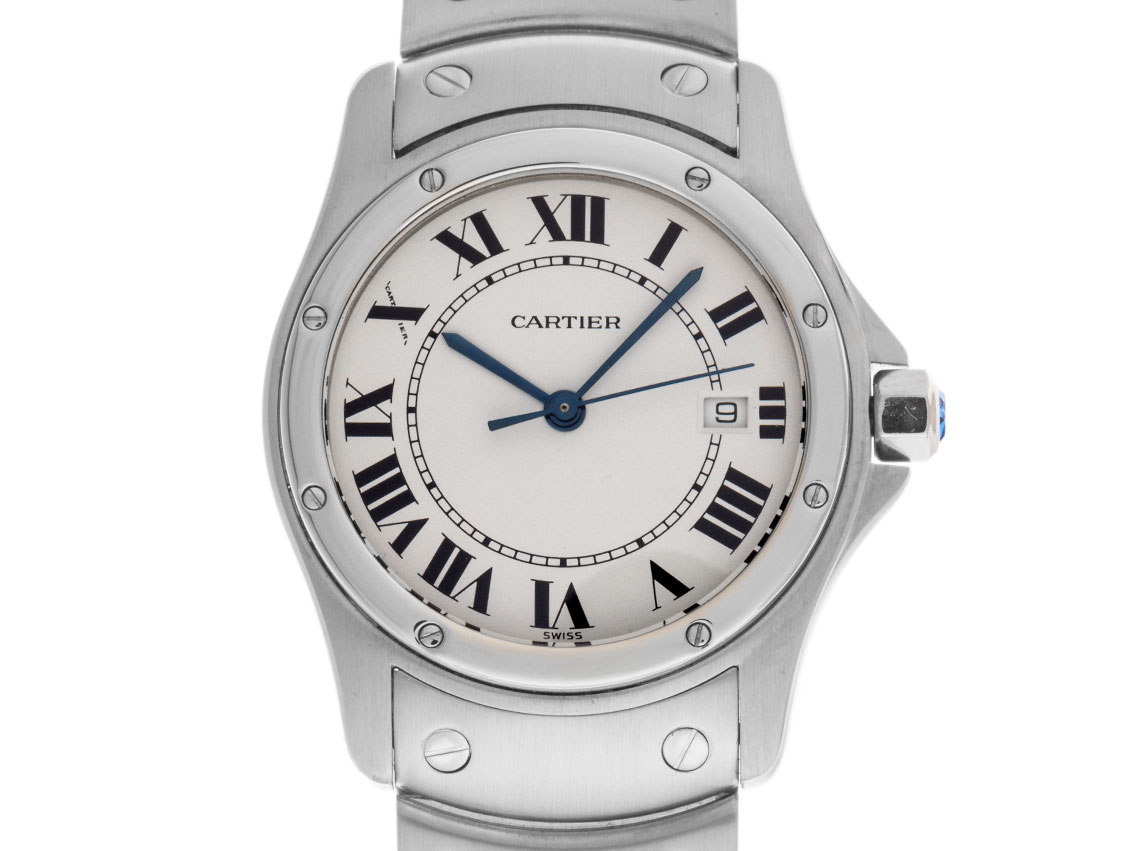 Cartier Santos Ronde MM Ref.15611 2000 Box&Beschreibung sehr gut Vintage