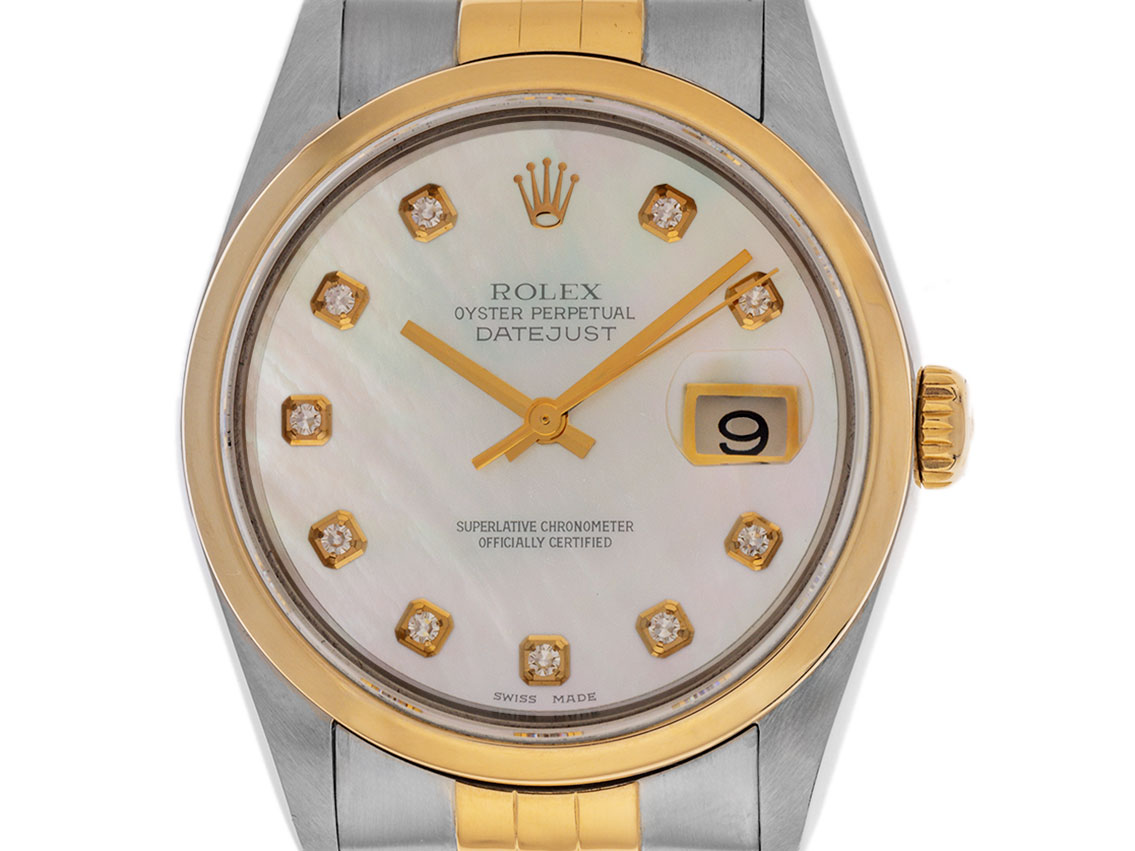 Rolex Datejust Diamanten Perlmutt - Stahl / Gelbgold - Armand 