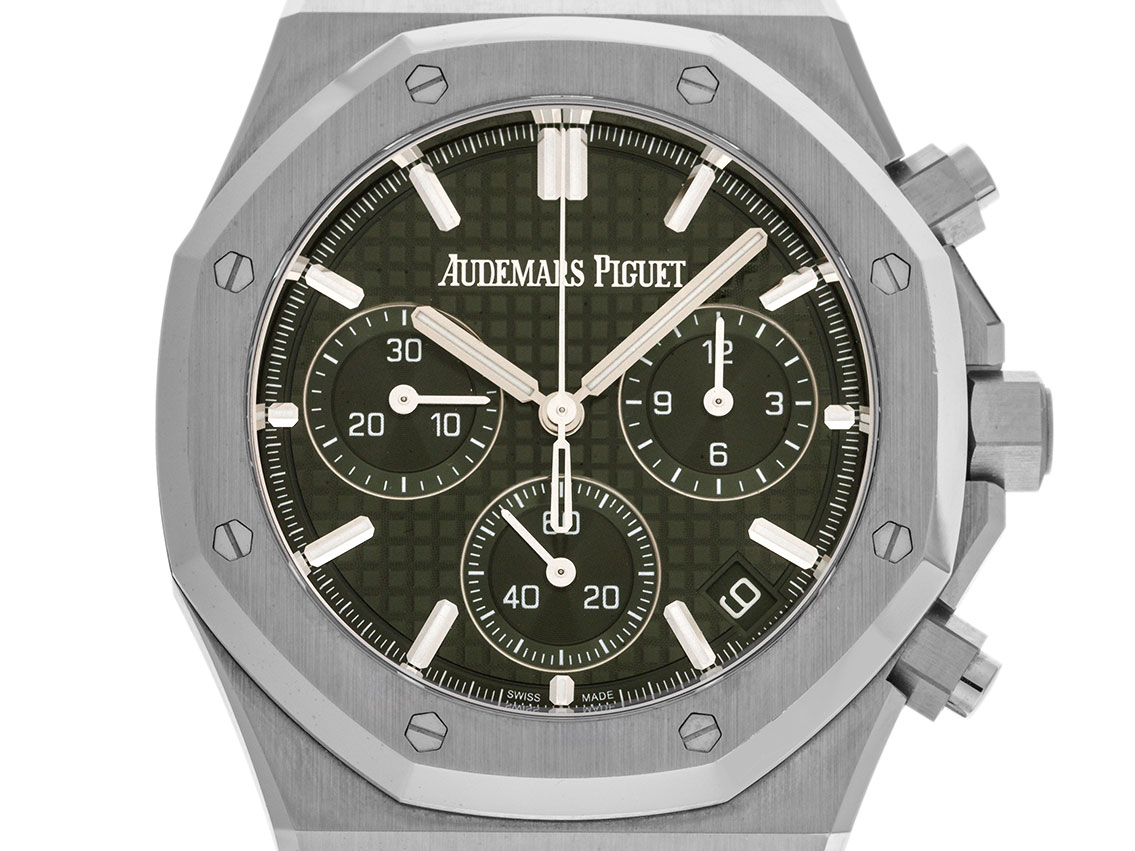 Royal Oak Green Dial Edelstahl Armband Edelstahl 41mm Ungetragen