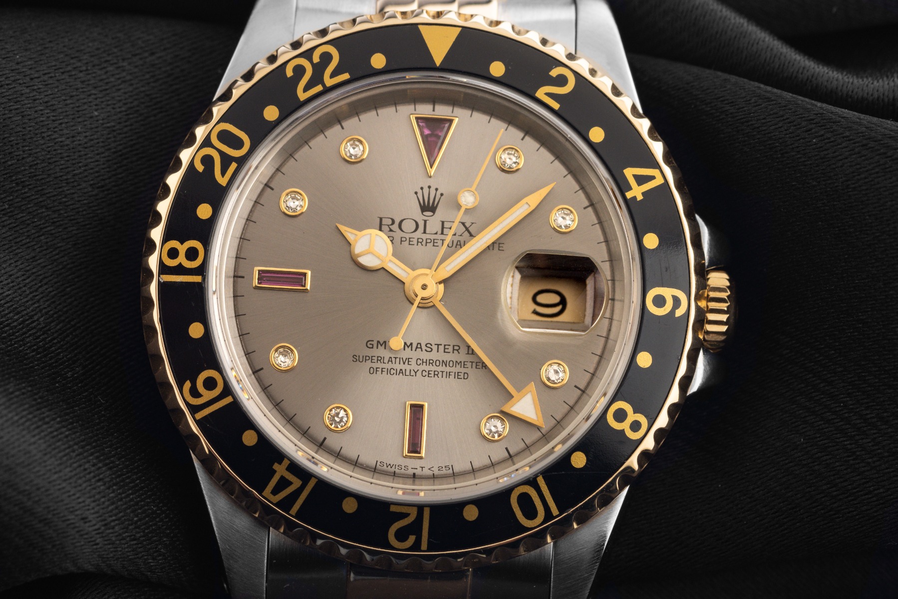 Rolex GMT Master II Sultan Diamanten Rubine Sultan - Stahl  