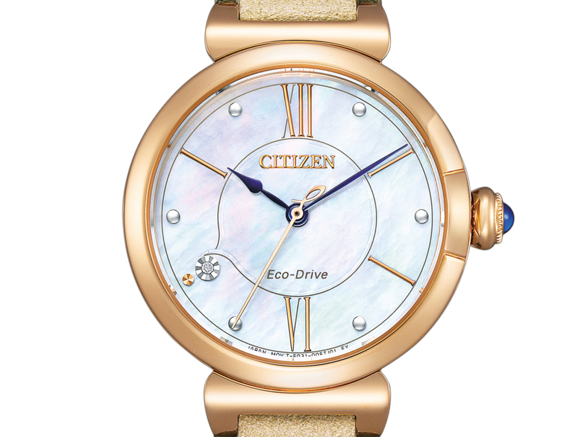 Citizen Elegant Diamant Perlmutt Ref.EM1073-18D Full Set Neu