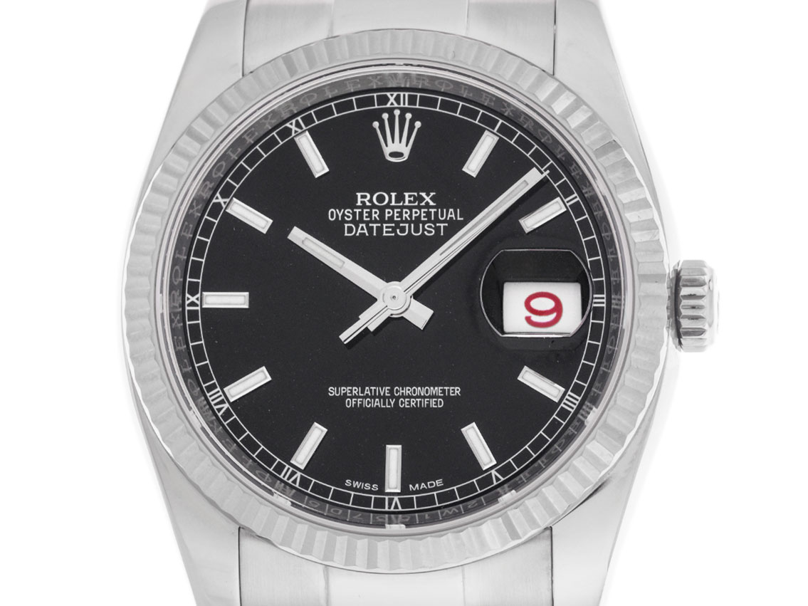 Rolex Datejust Roulette Stahl 18kt WeiBgold steel whitegold Bracelet stainless steel oyster 36mm as new vintage 10000076320 English Watch
