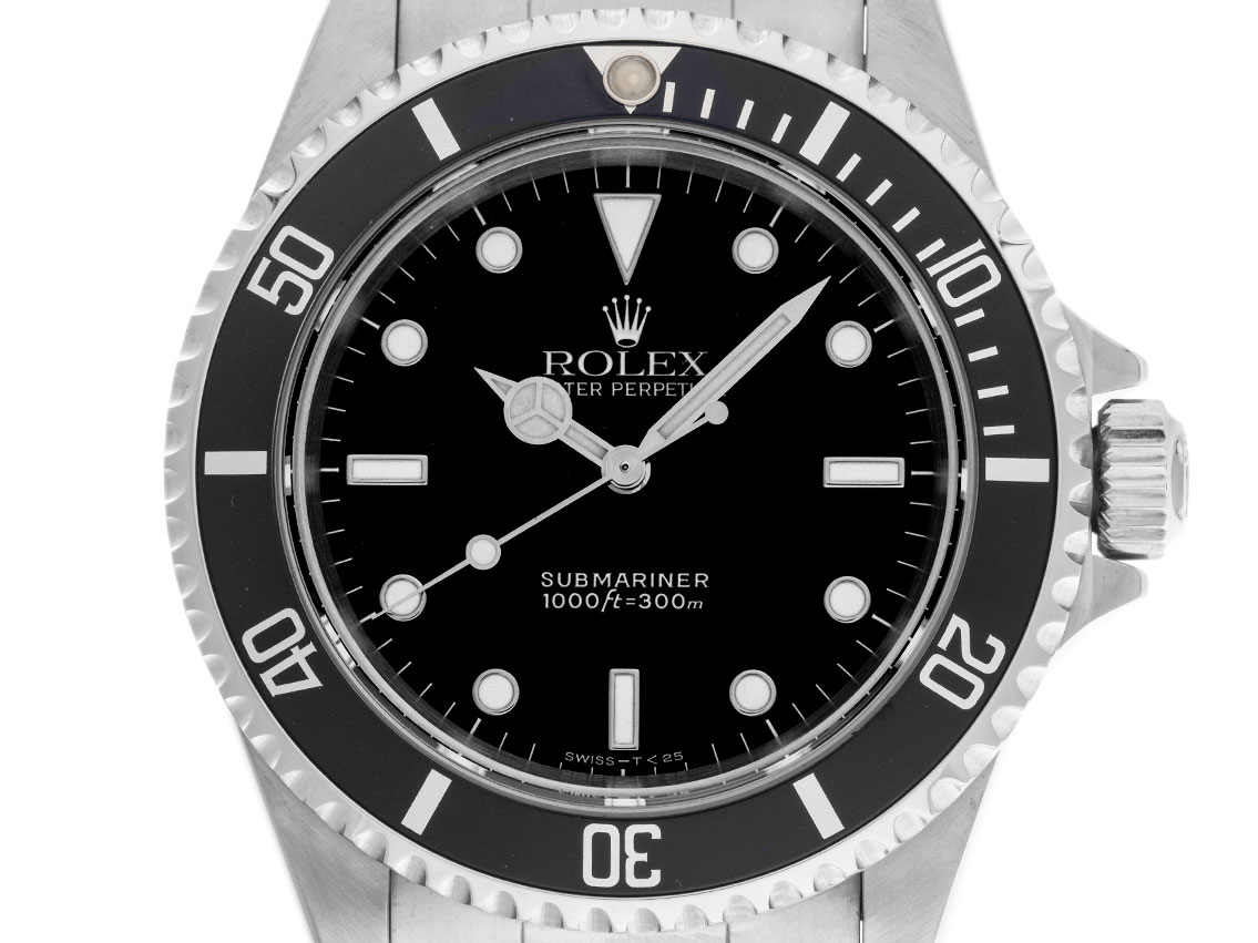 Submariner no Date flat 4 Tritium 2 Liner Edelstahl Armband Edelstahl Oyster 40mm sehr gut Vintage