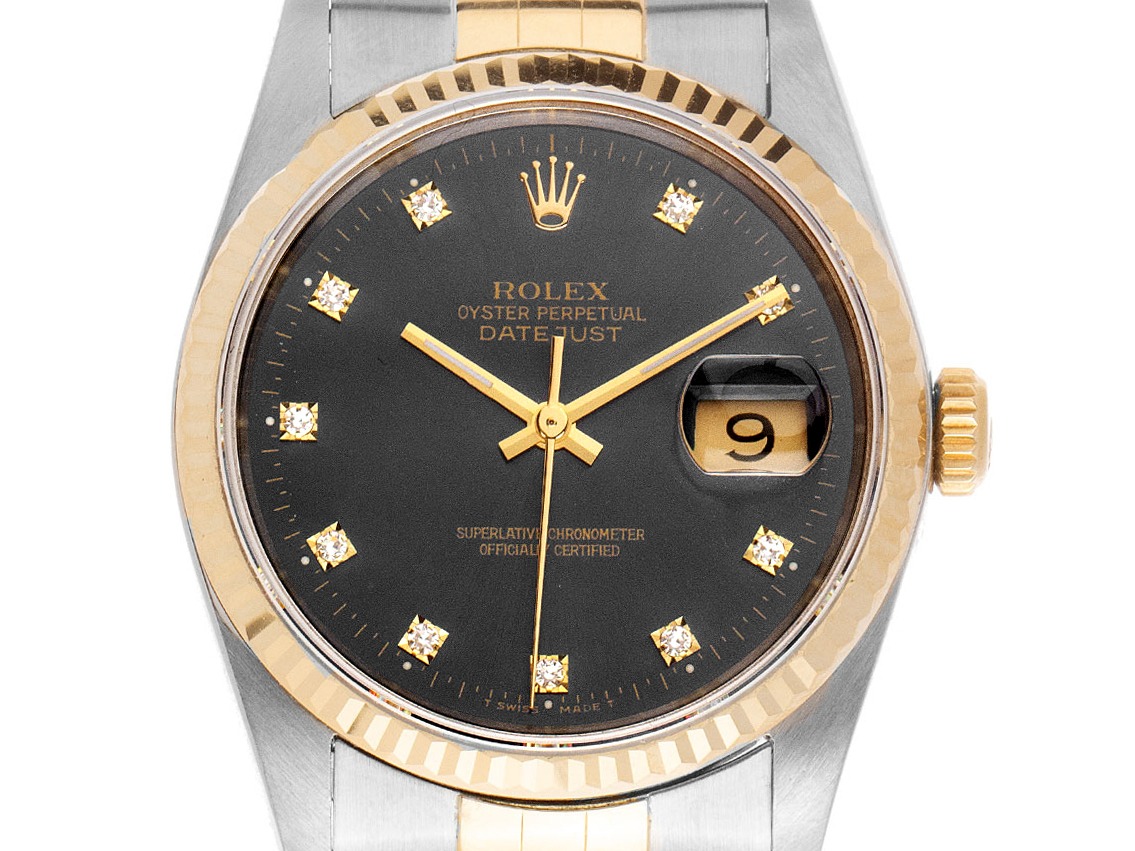 Rolex Datejust Diamanten Ref.16233 1987 Full Set Original Vintage Unpoliert