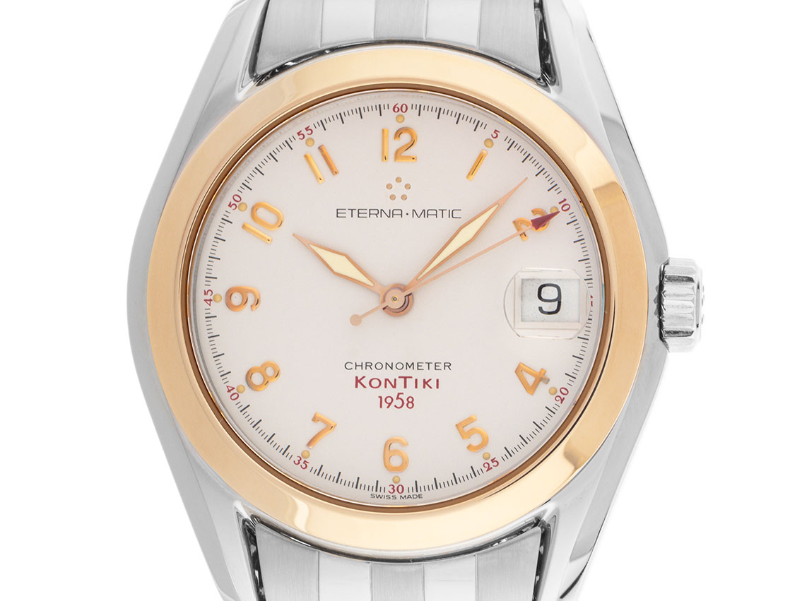 Eterna Matic Kontiki 1958 red - Stahl / Gelbgold - Armand