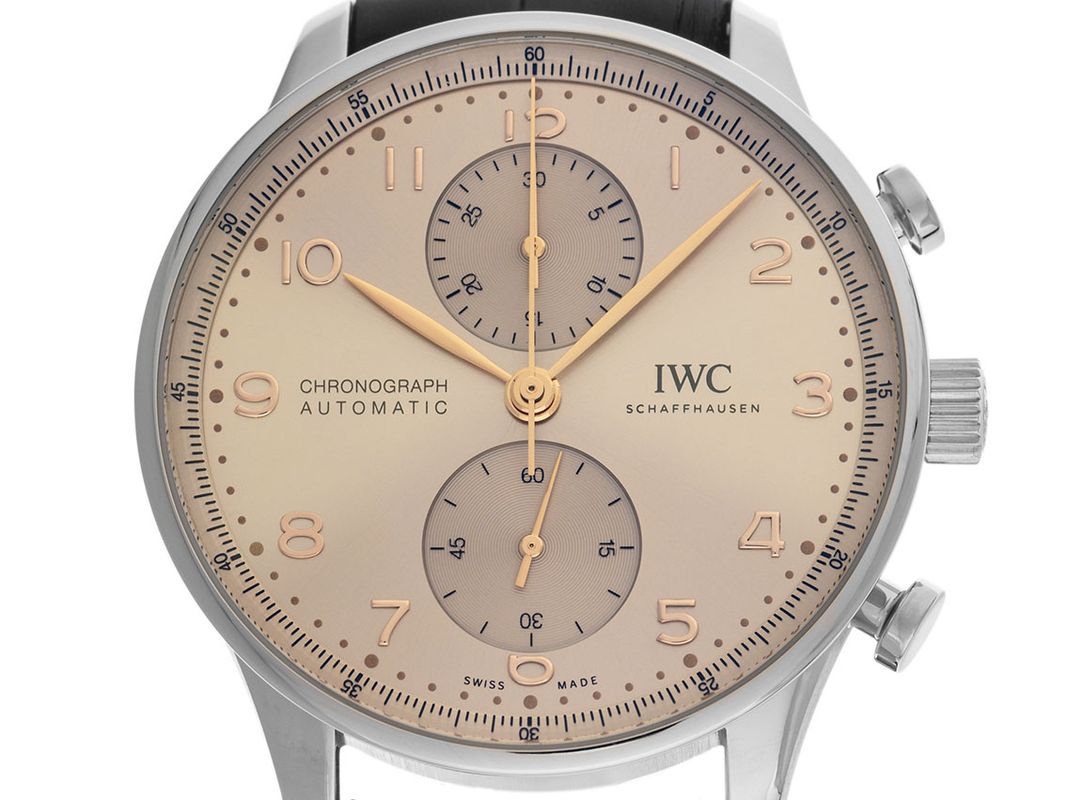 IWC Portugieser Chronograph Krokoleder Faltschließe Edelstahl