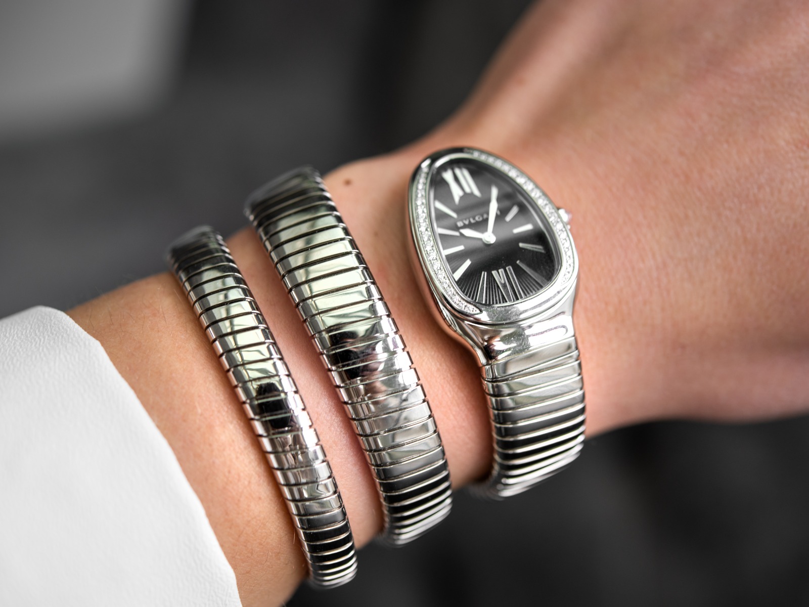 Bulgari Serpenti Tubogas Diamanten Edelstahl Armand Edelstahl