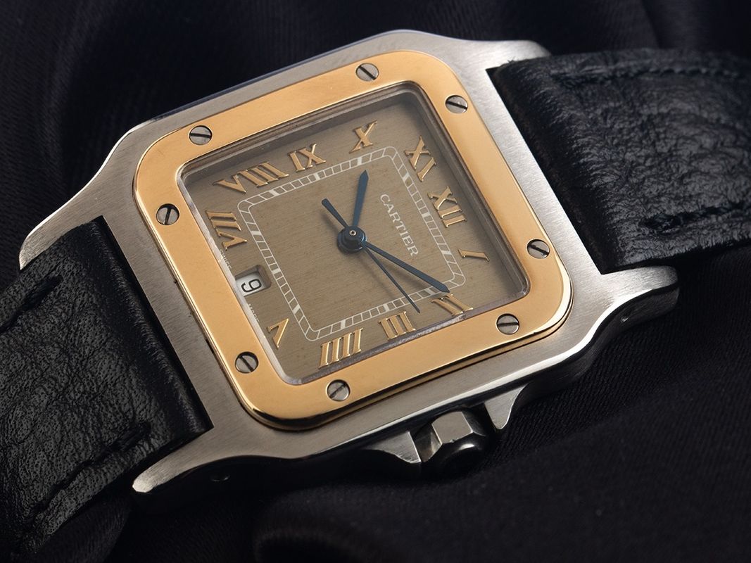 Cartier Santos GM großes Modell Stahl Gelbgold Armand Stahl