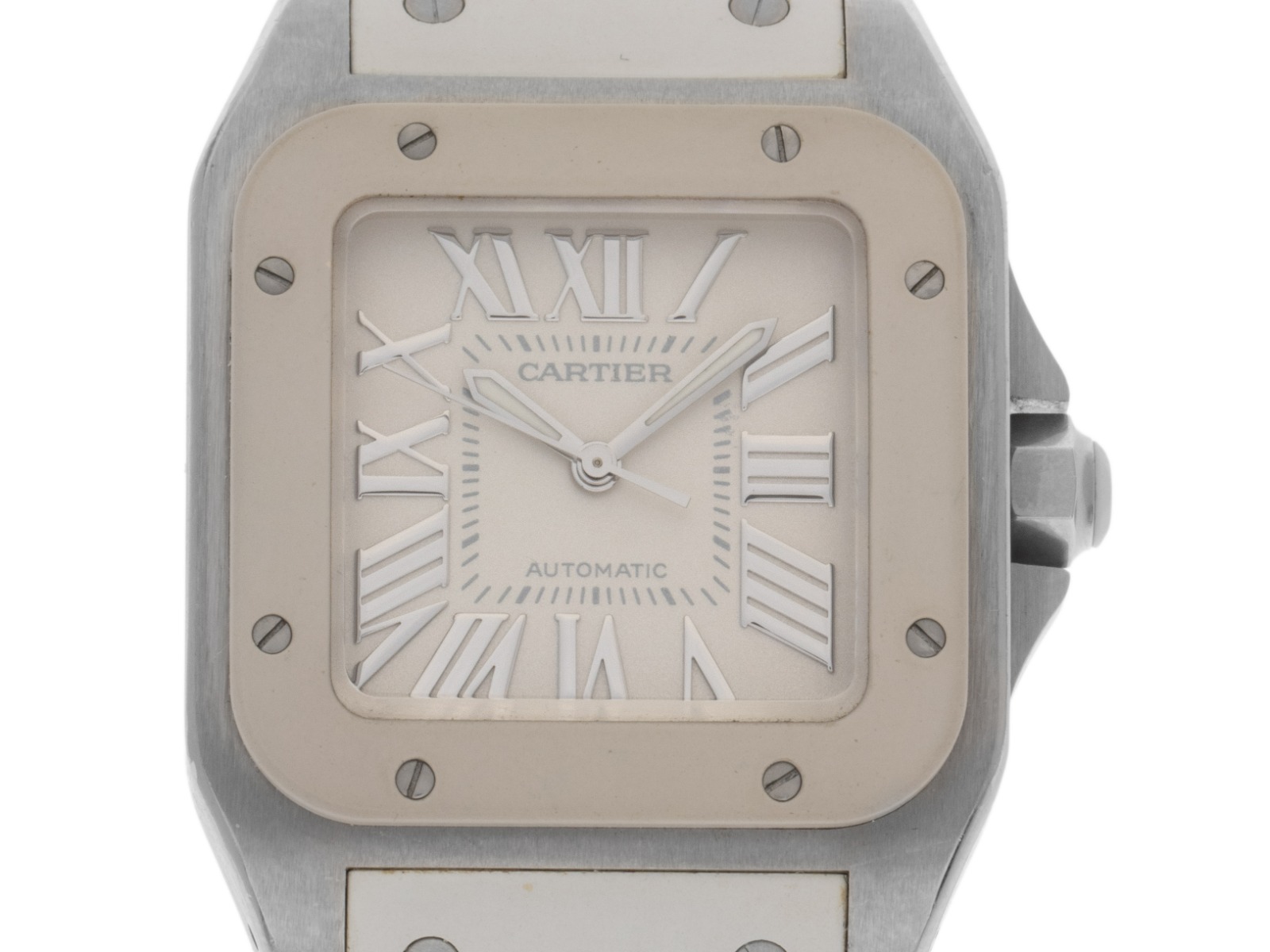 Cartier Santos 100 Ivory GM Großes Modell Ref.2878 2007 Full Set wie Neu Vintage