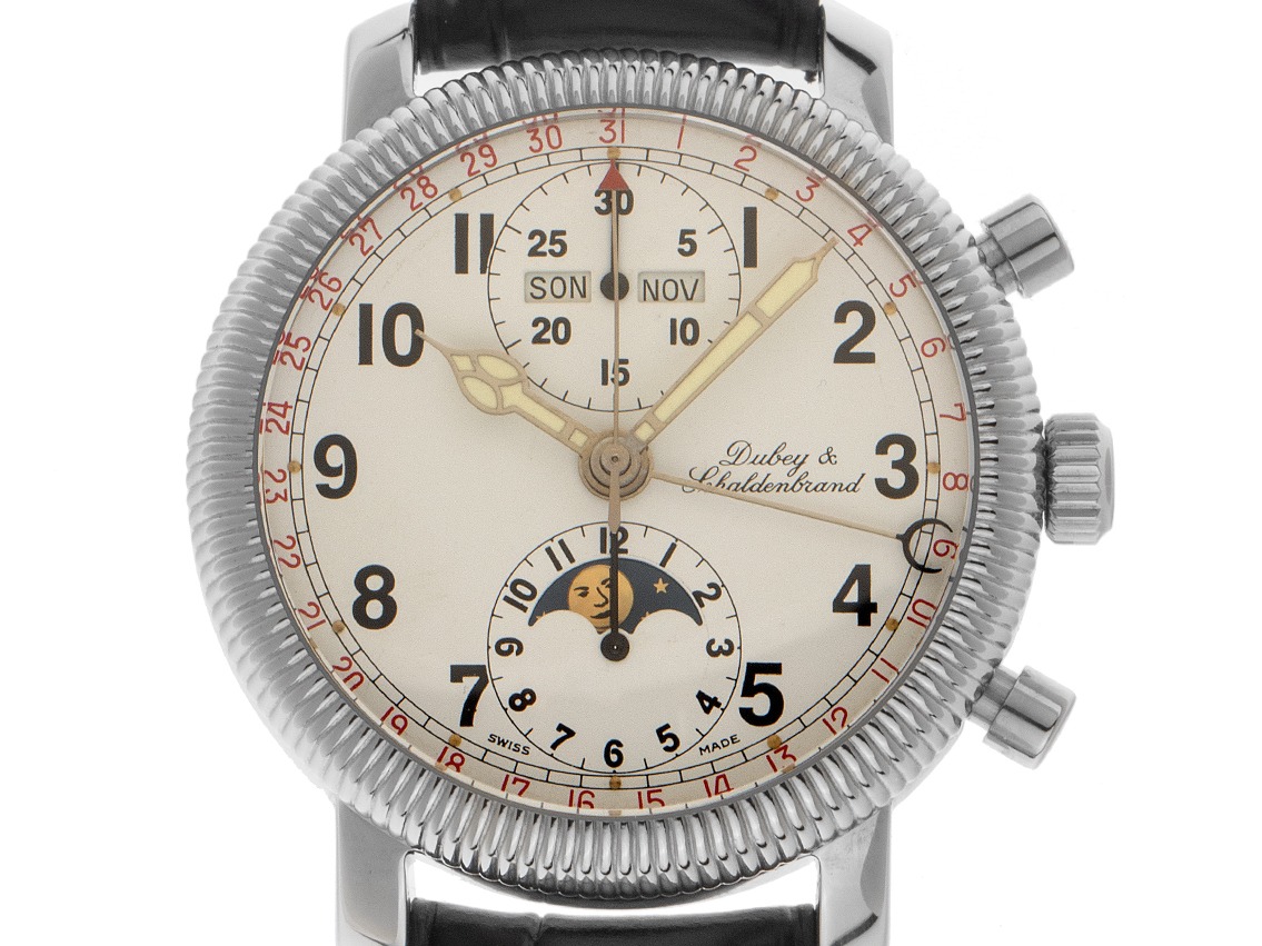 Dubey & Schaldenbrand Moondate Chronograph Vollkalender Ref.71243 2000 original Box sehr gut Vintage