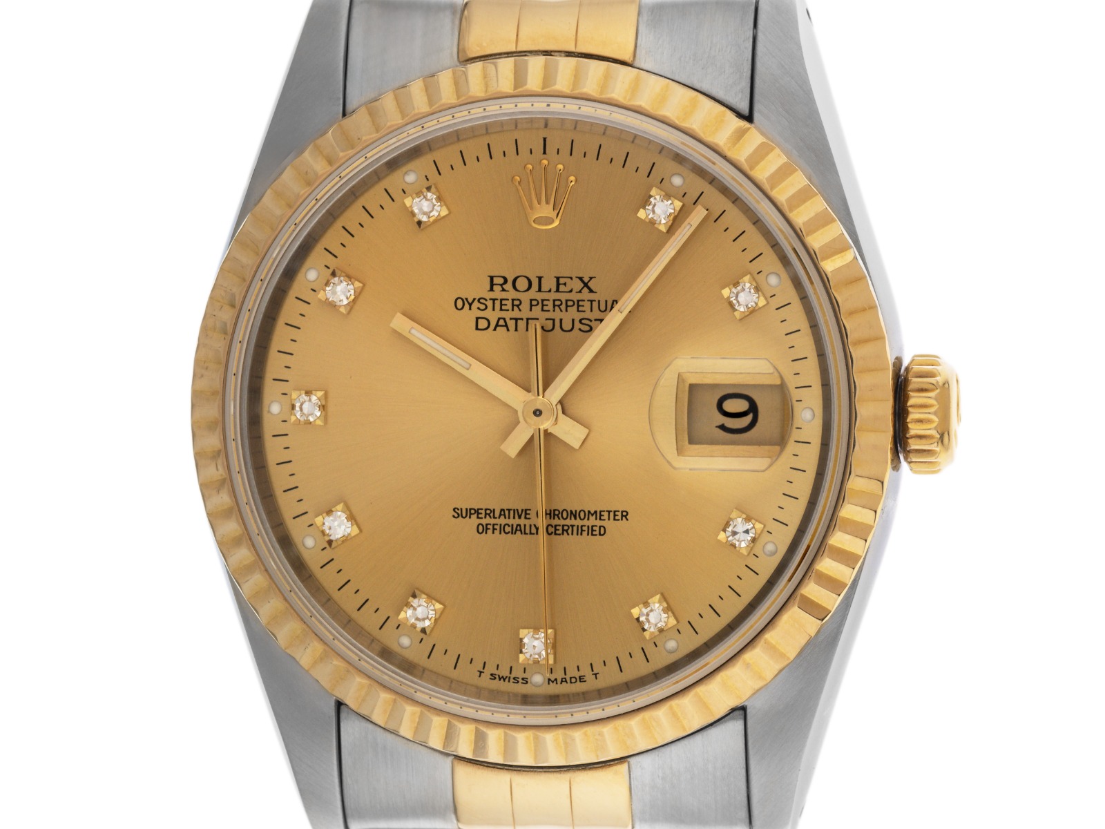 Rolex Datejust Diamanten Ref.16233 1991 Full Set sehr gut Vintage 