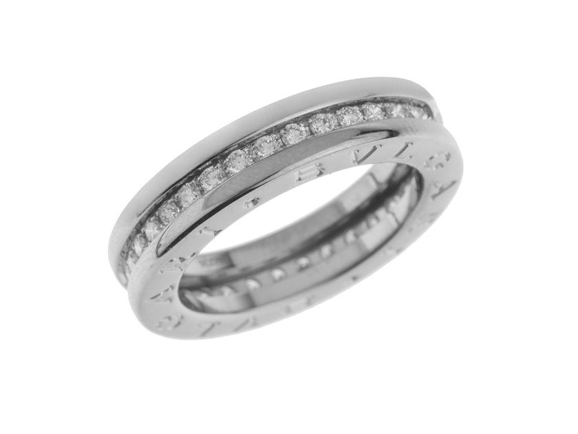Bulgari Ring B Zero 1 18kt Weißgold 7,5g Diamanten 0,64ct mit Box