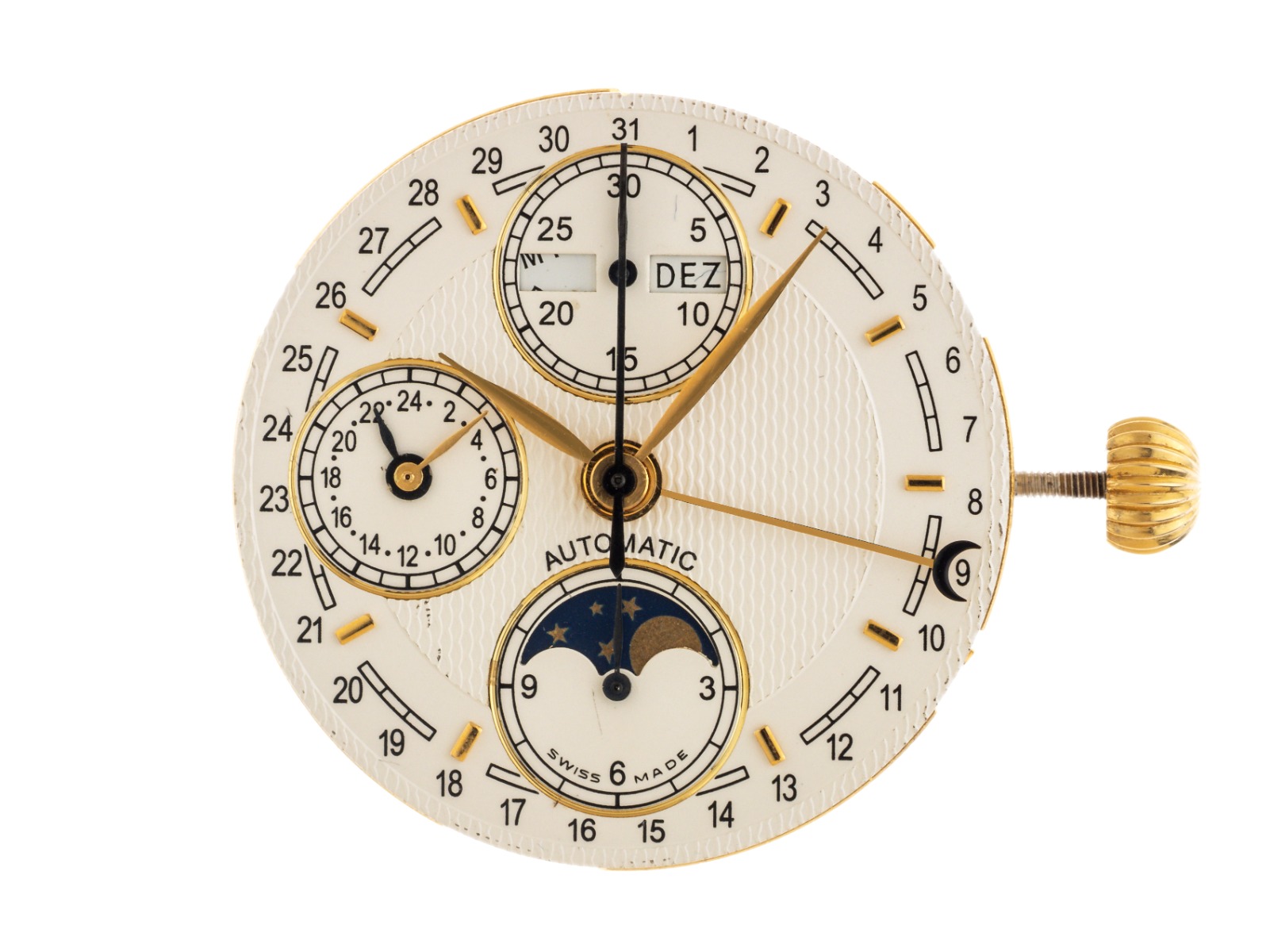 Uhren Zubehör - Uhrwerk und Zifferblatt Eta Valjoux 7751 Automatik Vollkalender Mondphase