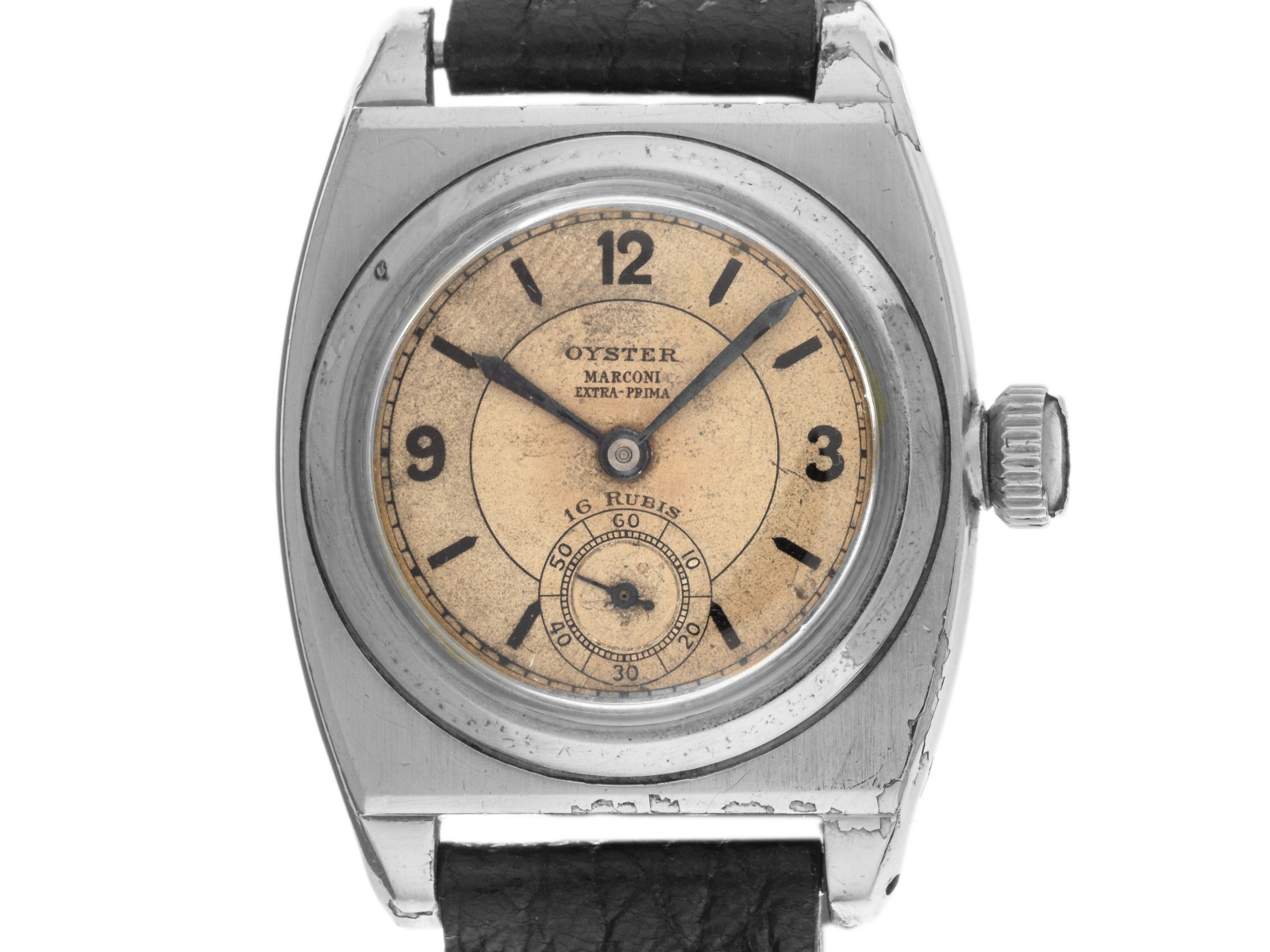 Rolesia (Rolex) Oyster Marconi Extra Prima Ref.1573 1938 original Box Original Unpoliert