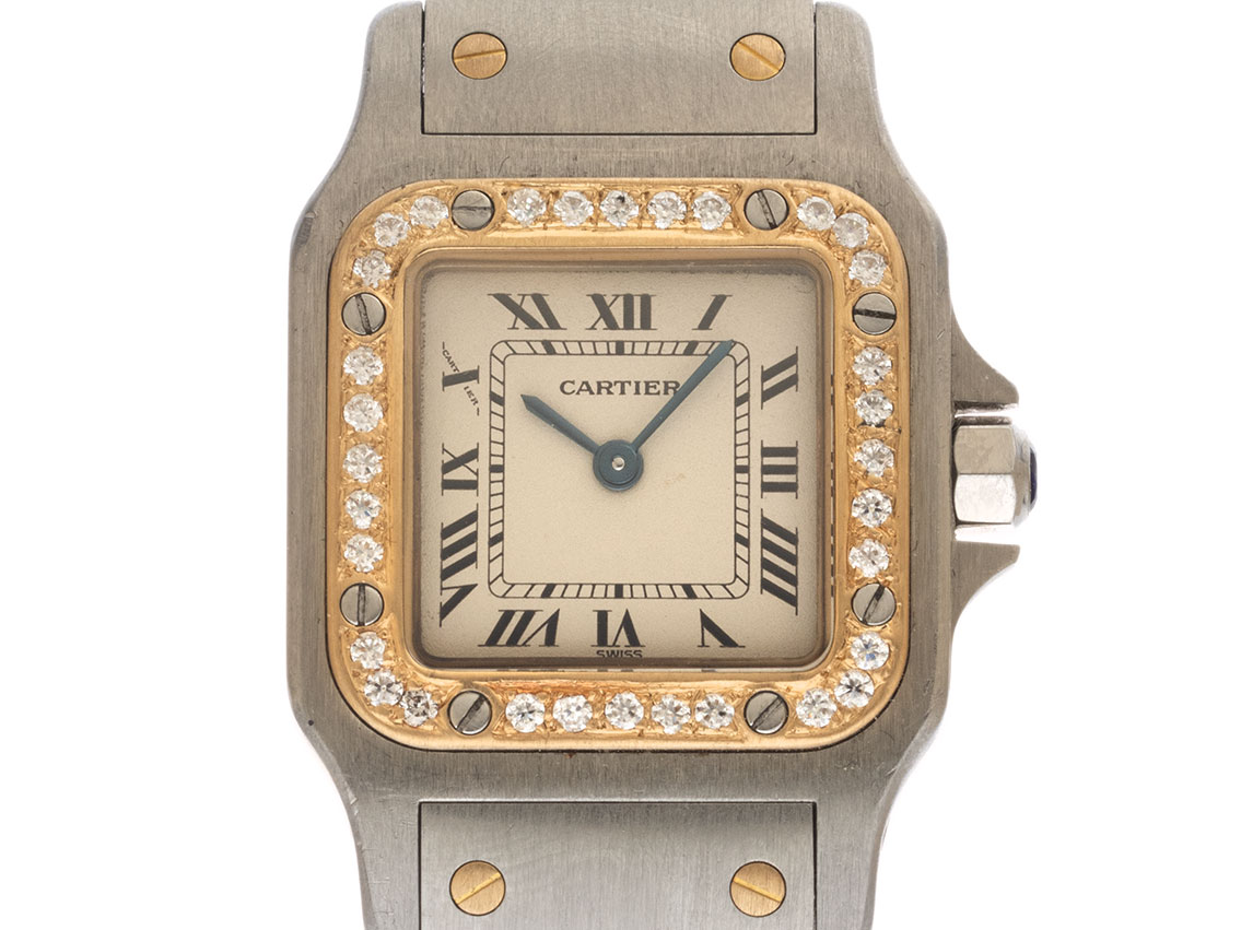 Cartier Santos Galbee Lady PM kleines Modell Ref.1057930 1995 Box&Beschreibung sehr gut Vintage 