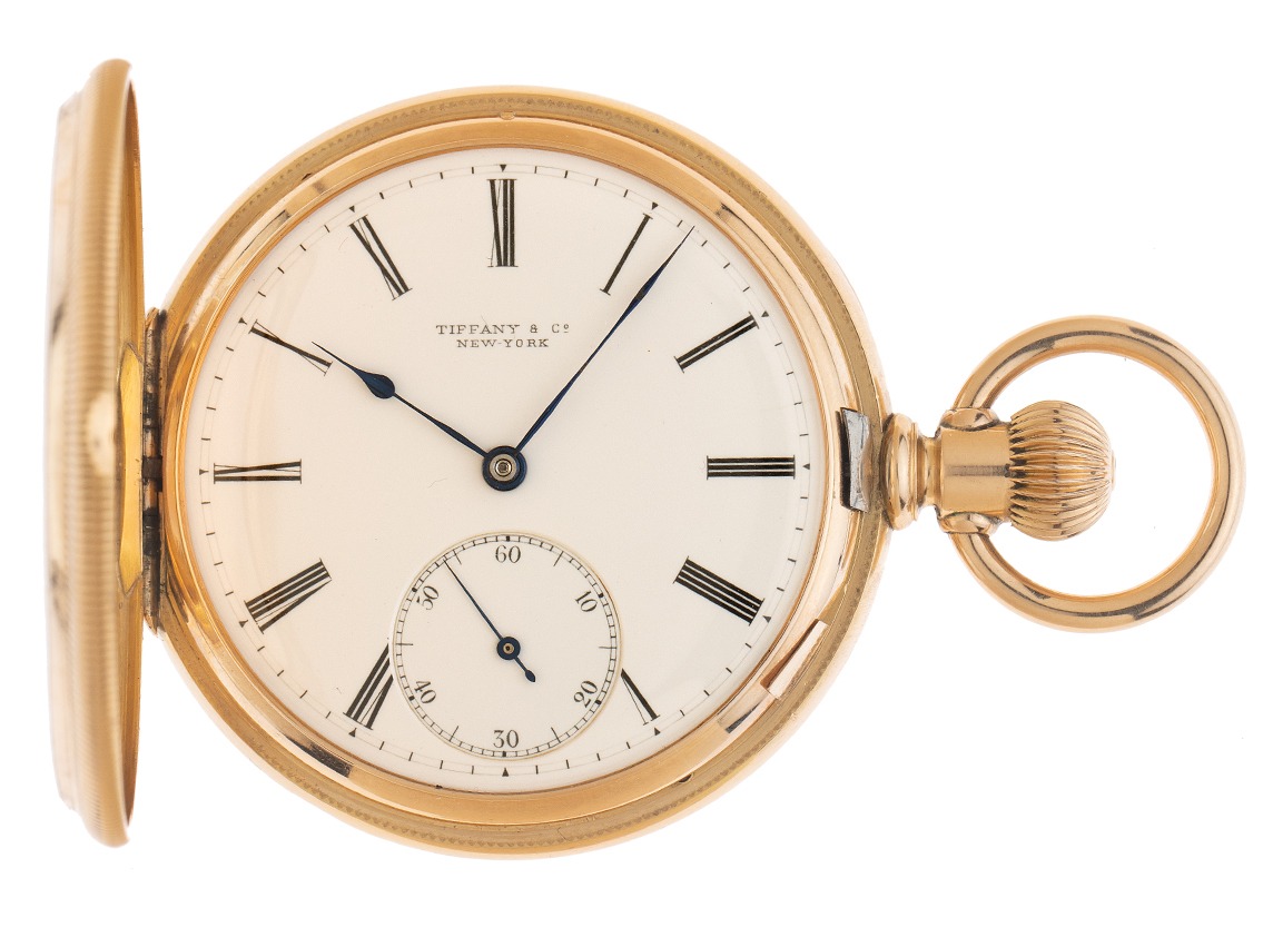 Tiffany & Co. Taschenuhr Hunter Case Pocket Watch 18kt Roségold 1918 sehr gut Vintage