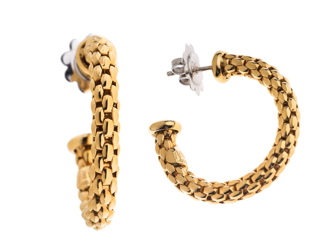 Fope Ohrschmuck Creolen 18kt Gelbgold 12,0g mit Box und Zertifikat