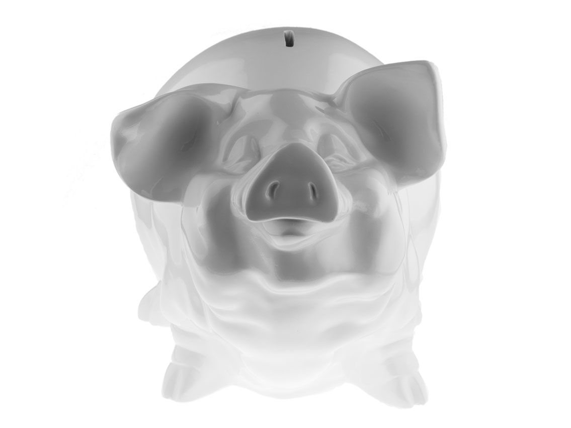 Pop Art Skulptur Sparschwein White 31 x 41cm 