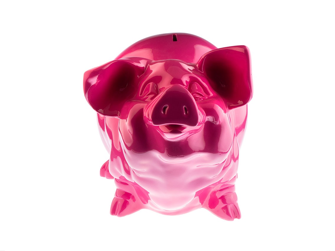 Pop Art Skulptur Sparschwein Pink 31 x 41cm 