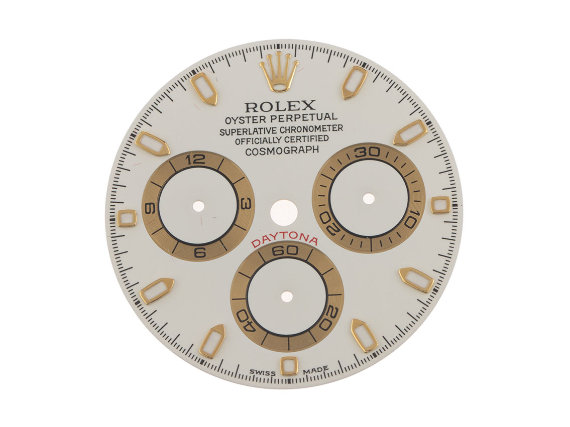 Rolex Zubehör - Zifferblatt Daytona White Gold 40mm Vintage Ref.116518 + 116523