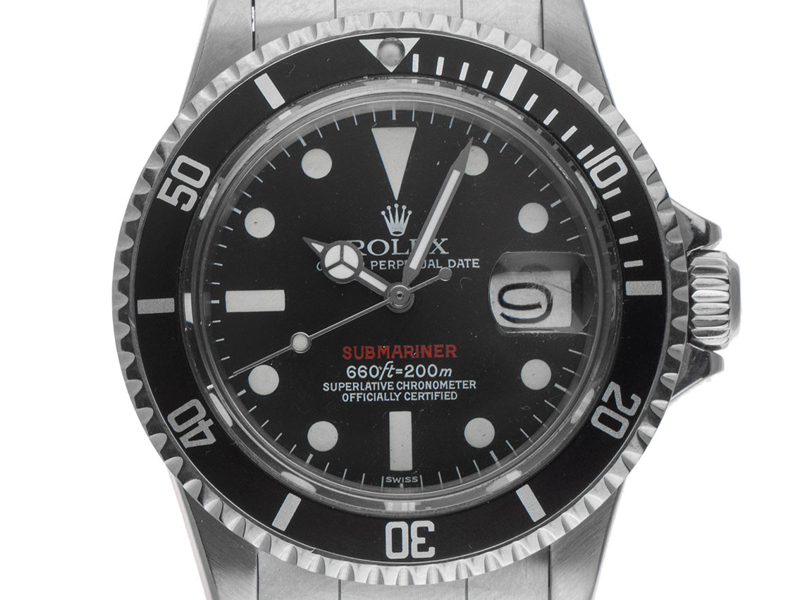 Rolex Submariner Date Red Service Dial Ref.1680 Bj.1972 Full Set original Vintage Unpoliert
