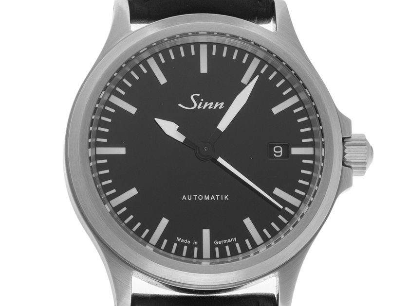 Sinn 556 Classic Stahl Automatik Armband Leder Ref.556 Bj.2018 original Box sehr gut Vintage