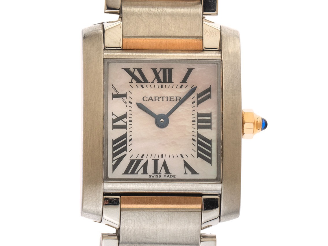 Cartier Tank Francaise PM kleines Modell Ref.2384 2010 Box&Beschreibung sehr gut Vintage