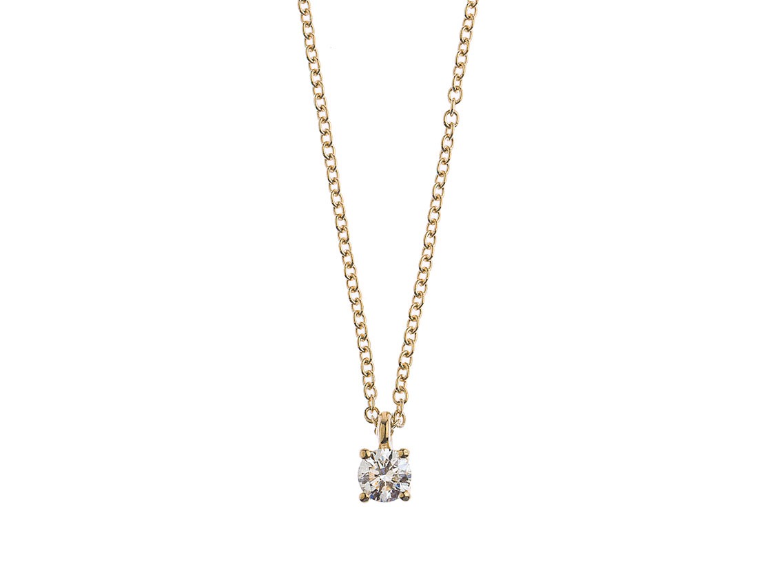 Alberti Halskette Anhänger Solitär 18kt Roségold 2,0g Diamant 0,20ct 460mm