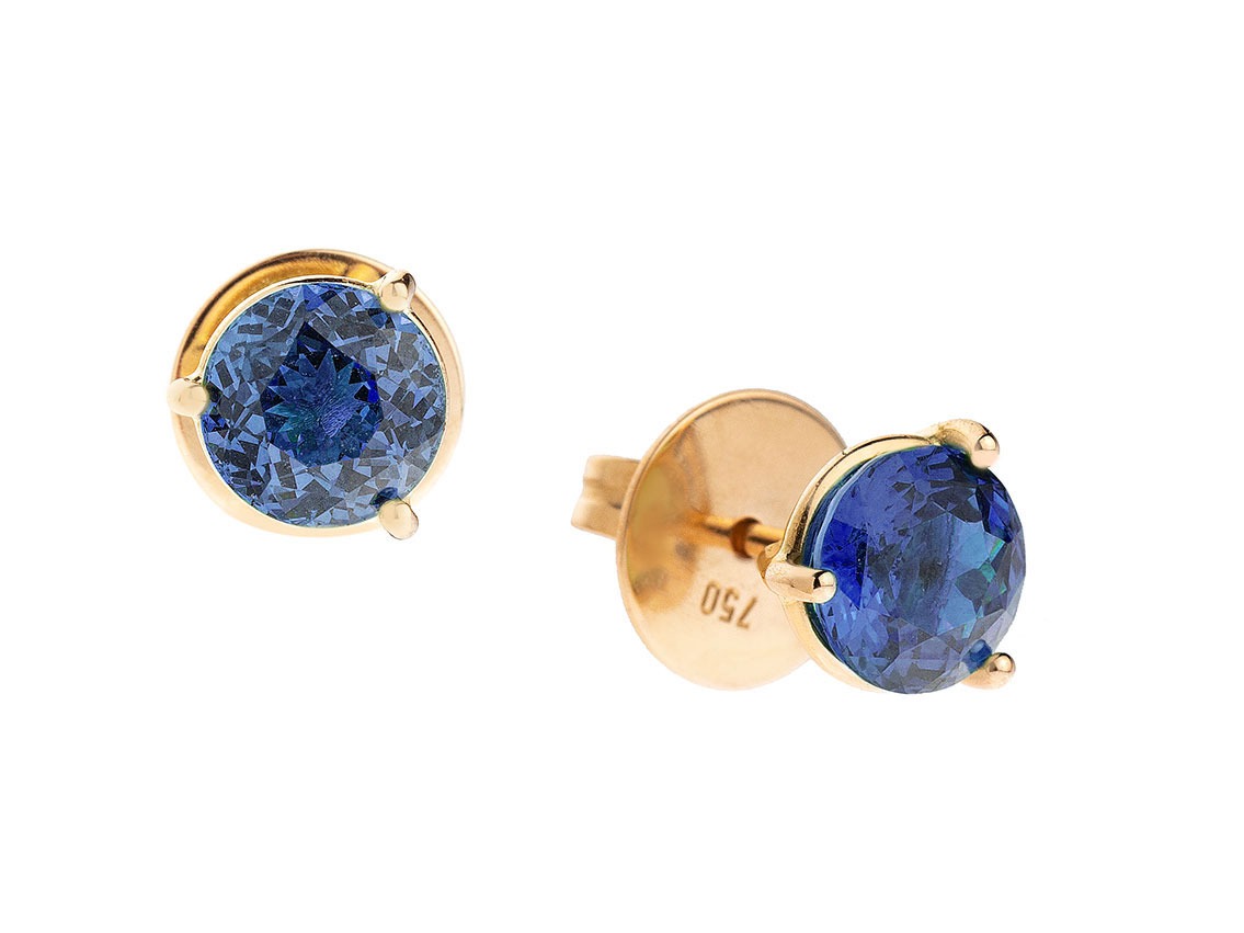 Scheffel Ohrschmuck 18kt Roségold 1,0g Saphir 1,17ct