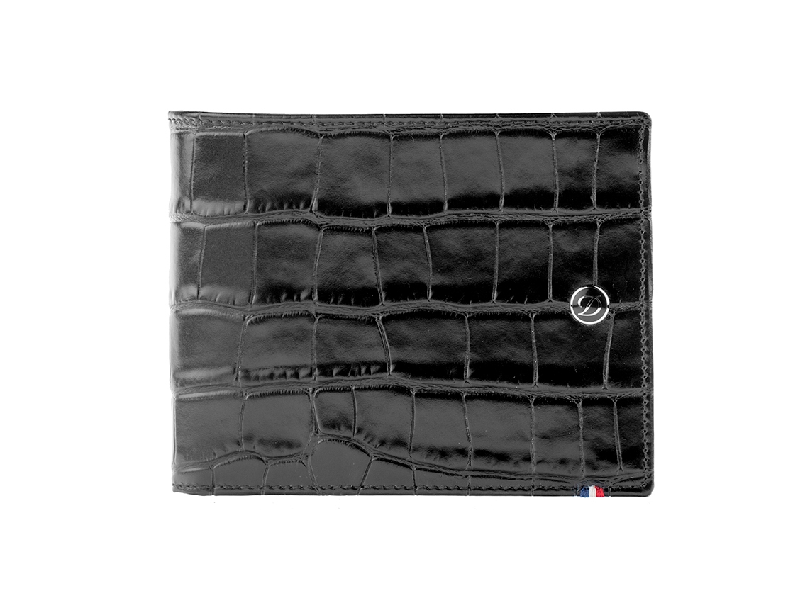 S.T. Dupont 8CC Karten Etui Croco Dandy Black Leder Ref.180063 Box&Pap. Full Set Neu