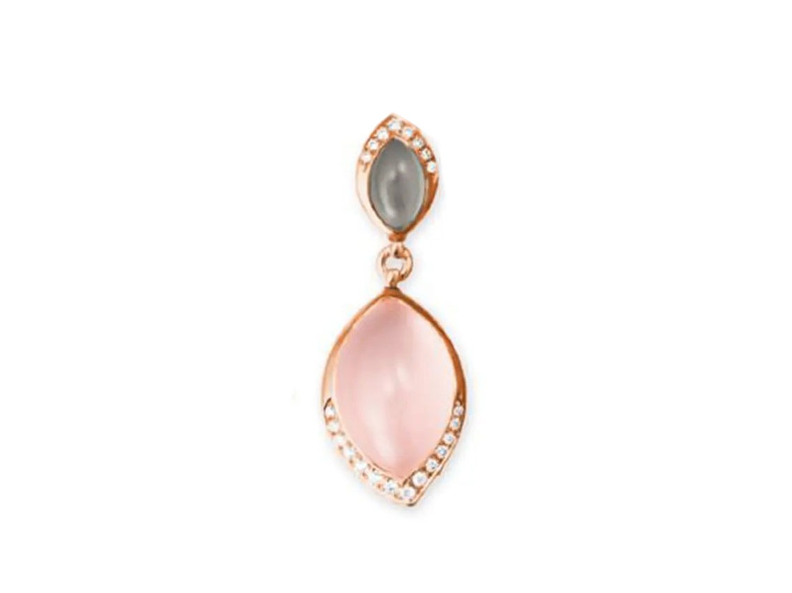 Palido Anhänger 18kt Roségold 2,3g Diamanten 0,10ct Rosenquarz 4,95ct Mondstein 0,61ct 