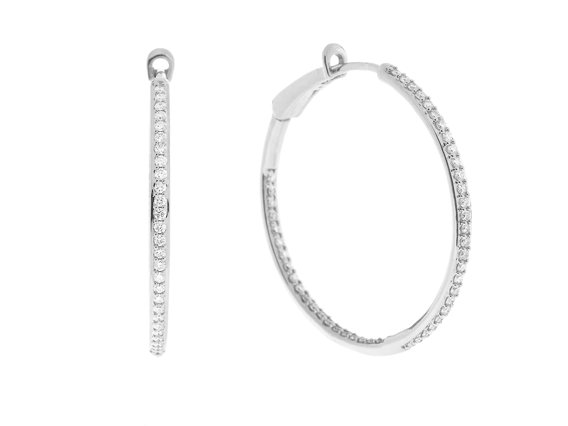Palido Ohrschmuck Creolen 18kt Weißgold 7,4g Diamanten 0,74ct 