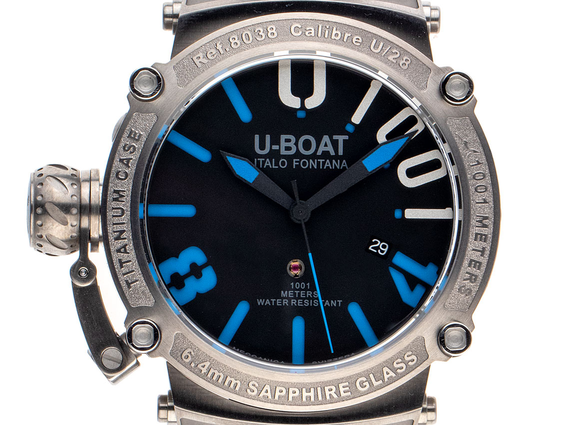 U-Boat Classico U1001 Titan Automatik Armband Kautschuk Limitiert 47mm Ref.8038 Box&Pap. Full Set Neu