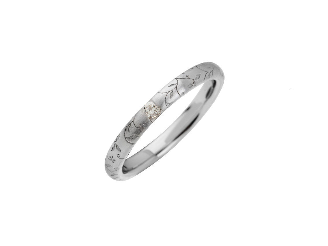 Fischer Verlobungsring 14kt Weißgold 3,3g Diamant 0,04ct