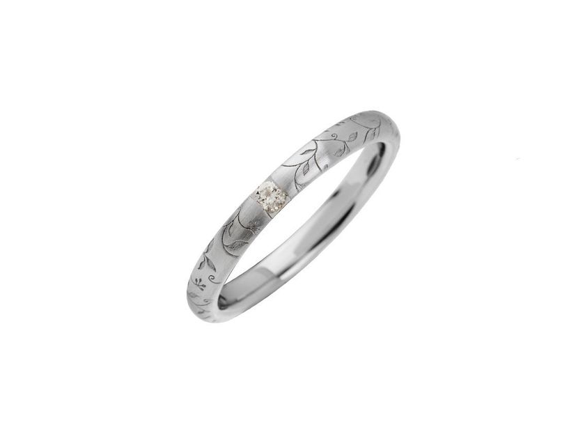 Fischer Verlobungsring 14kt Weißgold 3,3g Diamant 0,04ct
