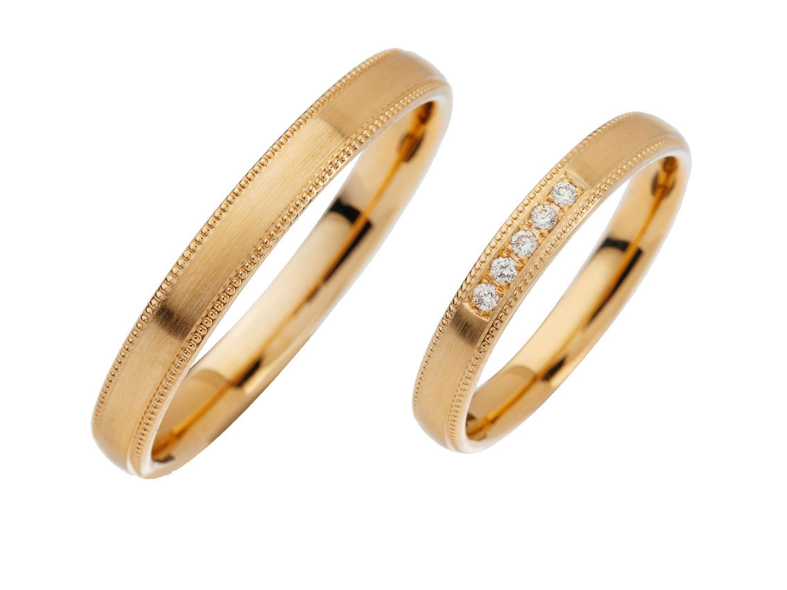 Fischer Trauringe 14kt Apricotgold 6,0g Diamanten 0,04ct